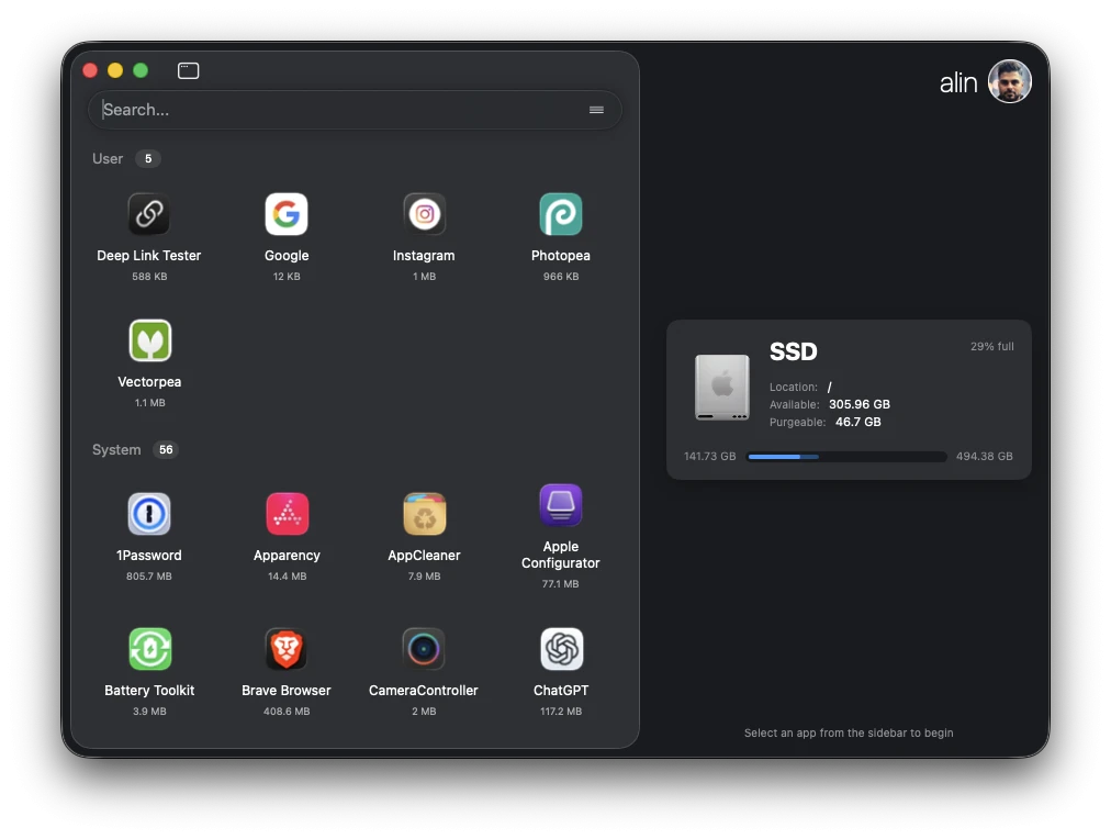 Pearcleaner 网格视图